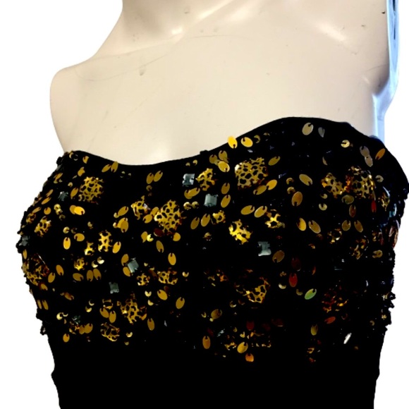 Clarisse Size 8 Black/Leopard Print Mermaid Gown - Picture 6 of 14